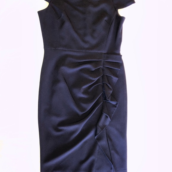 HP! Eliza J Off the Shoulders Navy Dress - Picture 4 of 9